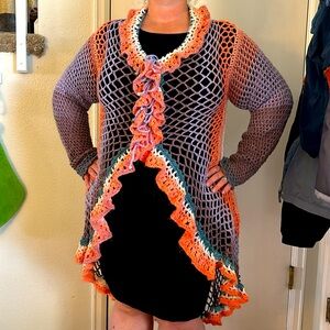 Multicolored Handmade Crocheted Mandala Sweater